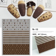 3D-N12   10pcs/lot LV Nail Stickers