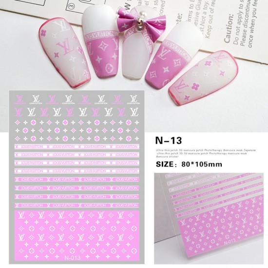 3D-N13   10pcs/lot LV Nail Stickers