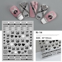 3D-N14   10pcs/lot Dior Nail Stickers