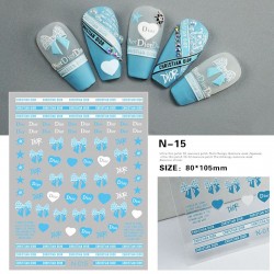 3D-N15   10pcs/lot Dior Nail Stickers