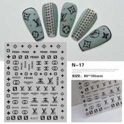 3D-N17   10pcs/lot Brand Logo Nail Stickers