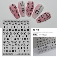 3D-N18   10pcs/lot LV Nail Stickers