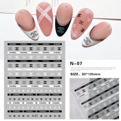 3D-N07   10pcs/lot Chanel Nail Stickers