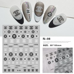 3D-N08   10pcs/lot Chanel Nail Stickers