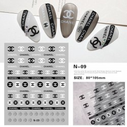 3D-N09   10pcs/lot Chanel Nail Stickers