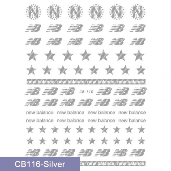 CB116-Silver  10pcs/lot New Balance Nail Stickers