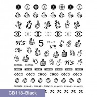 CB118-Black   10pcs/lot Chanel Nail Stickers