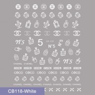 CB118-White   10pcs/lot Chanel Nail Stickers