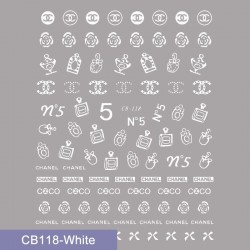 CB118-White   10pcs/lot Chanel Nail Stickers