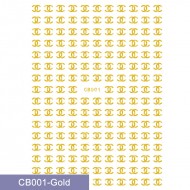 CB001-gold  10pcs/lot Chanel Nail Art