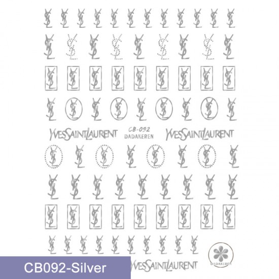 CB092-silver  10pcs/lot YSL Nail Art