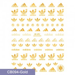 CB094-gold  10pcs/lot Adidas Nail Art