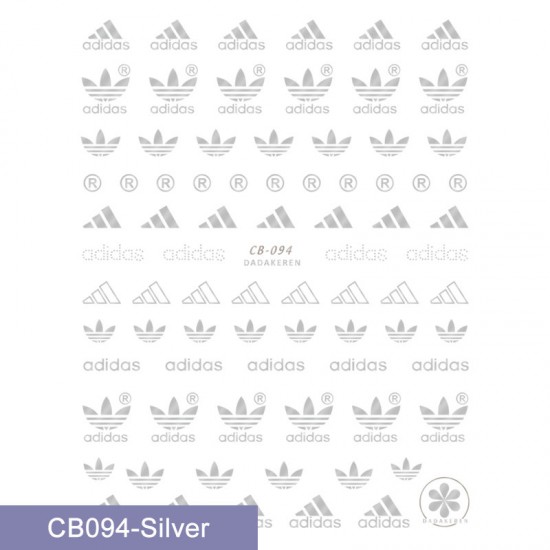 CB094-silver  10pcs/lot Adidas Nail Art