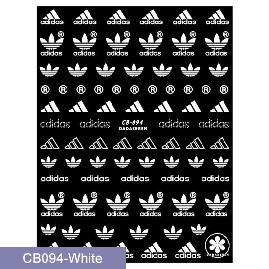 CB094-white  10pcs/lot Adidas Nail Art