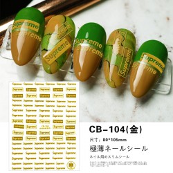 CB104-gold  10pcs Supreme Nail Art