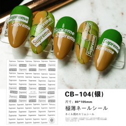 CB104-silver  10pcs Supreme Nail Art