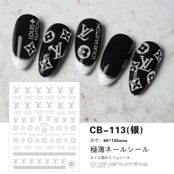 CB113-silver  10pcs/lot LV Nail Art