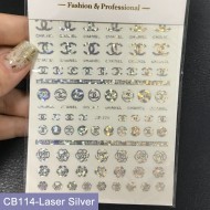 CB114-Laser Silver  10pcs/lot Chanel Nail Art