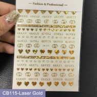 CB115-Laser Gold   10pcs/lot Gucci Nail Art