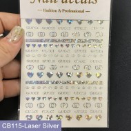 CB115-Laser Silver   10pcs/lot Gucci Nail Art