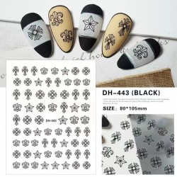 DH443-black  10pcs/lot Chrome Hearts Nail Art