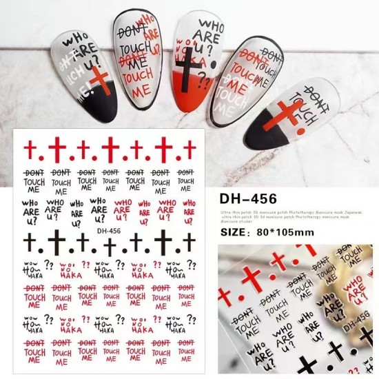 DH456  10pcs/lot Chrome Hearts Nail Art