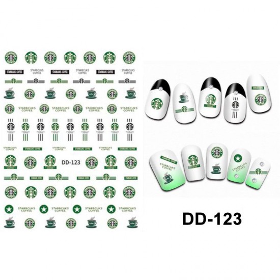 DD123   10pcs/lot Starbucks Nail Stickers