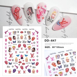 DD647   10pcs/lot LV Nail Stickers