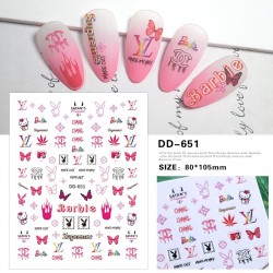 DD651   10pcs/lot Brand Logo Nail Stickers