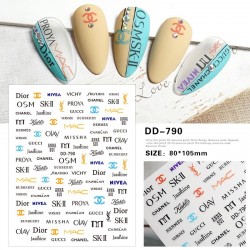 DD790   10pcs/lot Brand Logo Nail Stickers