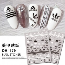 DH179   10pcs/lot adidas Nail Stickers