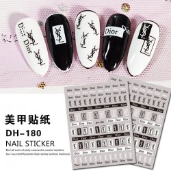 DH180   10pcs/lot YSL/Dior Nail Stickers