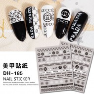 DH185   10pcs/lot PRADA/Gucci Nail Stickers