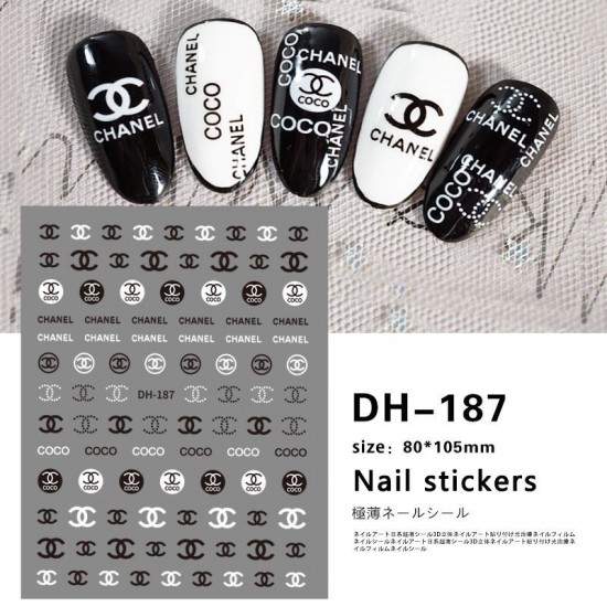 DH187   10pcs/lot Chanel Nail Stickers