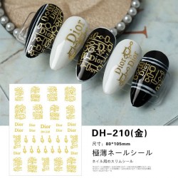 DH210-Gold   10pcs/lot Dior Nail Stickers