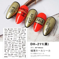 DH211-Black   10pcs/lot Brand Logo Nail Stickers