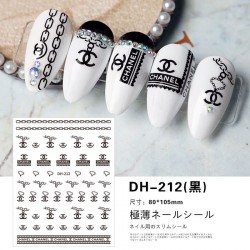 DH212-Black   10pcs/lot Chanel Nail Stickers