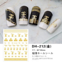 DH212-Gold   10pcs/lot Chanel Nail Stickers