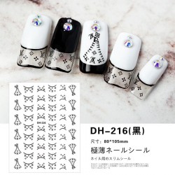 DH216-Black   10pcs/lot LV Nail Stickers