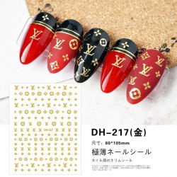 DH217-Black   10pcs/lot LV Nail Stickers