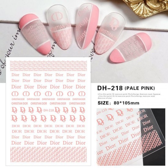 DH218-Pale Pink   10pcs/lot Dior Nail Stickers