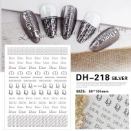 DH218-Silver   10pcs/lot Dior Nail Stickers