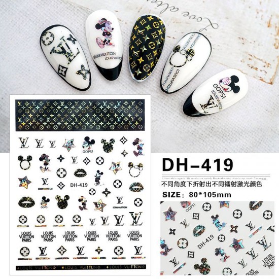 DH419   10pcs/lot LV Nail Stickers