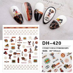 DH420   10pcs/lot Gucci Nail Stickers