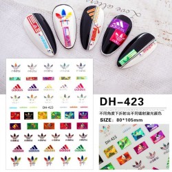 DH423   10pcs/lot adidas Nail Stickers