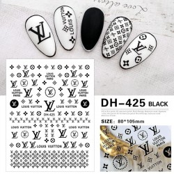 DH425-Black   10pcs/lot LV Nail Stickers