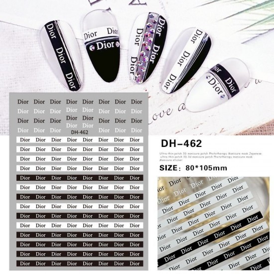 DH462  10pcs/lot Dior Nail Stickers