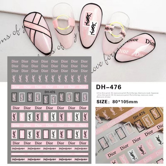 DH476  10pcs/lot Dior/YSL Nail Art