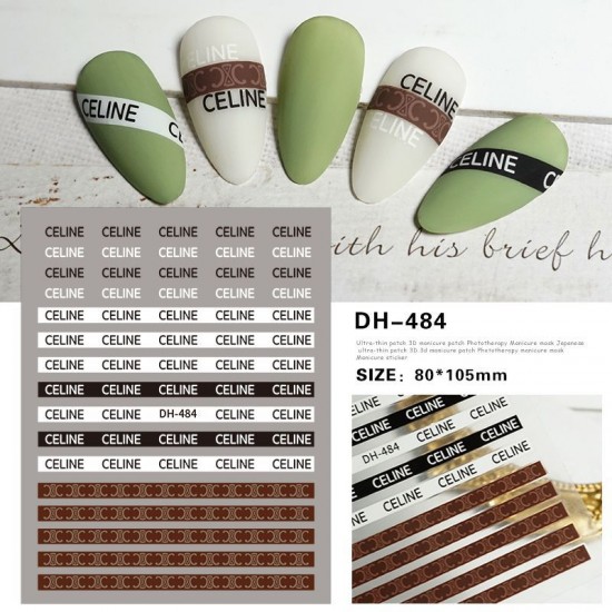 DH484   10pcs/lot Celine Nail Stickers