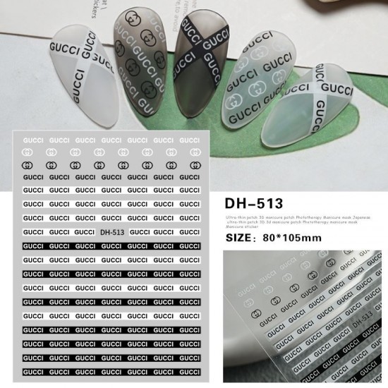 DH513   10pcs/lot Gucci Nail Stickers